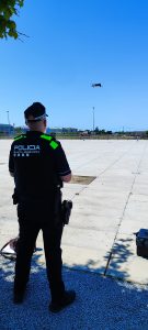 Dron sobrevolando Barcelona