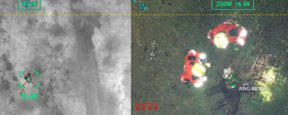 drones en la búsqueda de personas en Llinars del Vallès.